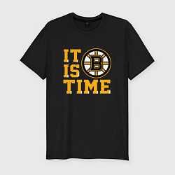 Мужская slim-футболка It Is Boston Bruins Time, Бостон Брюинз