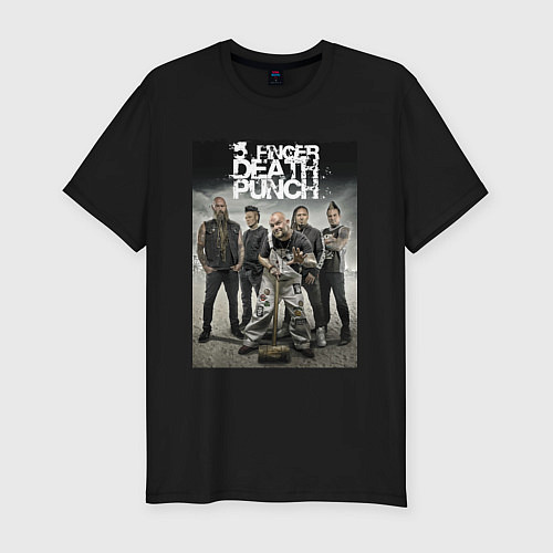 Мужская slim-футболка Five Finger Death Punch! / Черный – фото 1