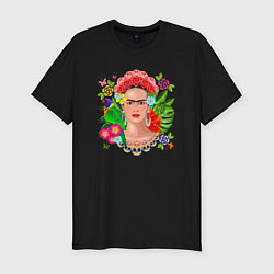 Футболка slim-fit Фрида Кало Мексика Художник Феминист, цвет: черный