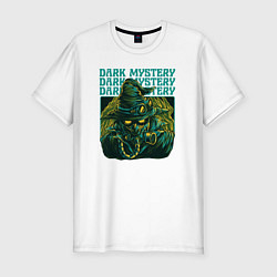 Мужская slim-футболка Скелетон тёмная тайна