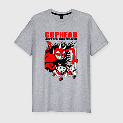 Футболка slim-fit Dont deal with the devil CUPHEAD, цвет: меланж