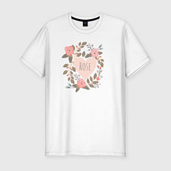 Мужская slim-футболка Розы в сердце
