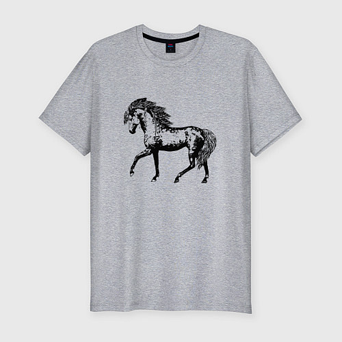 Мужская slim-футболка Мустанг Лошадь / Меланж – фото 1