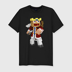 Мужская slim-футболка Minecraft Warrior