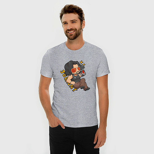 Мужская slim-футболка Johnny Джонник Cyberpunk / Меланж – фото 3
