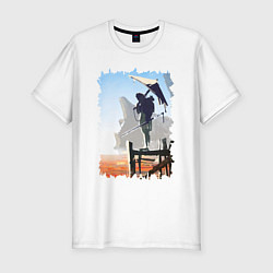 Мужская slim-футболка Warrior of desert