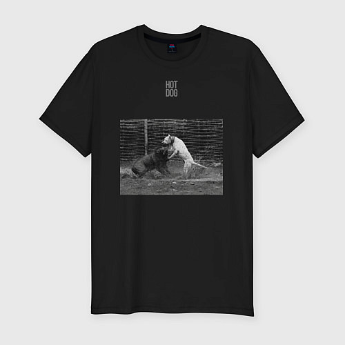Мужская slim-футболка HOTDOG-SVORA / Черный – фото 1