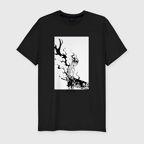Мужская slim-футболка Опасный Аста / Черный – фото 1
