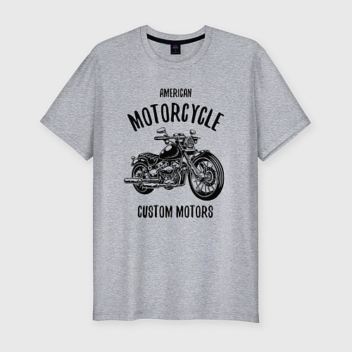 Мужская slim-футболка American Motorcycle / Меланж – фото 1