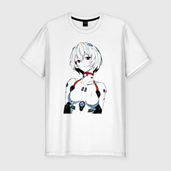 Мужская slim-футболка Рей Аянами Rei Ayanami Ева Евангелион