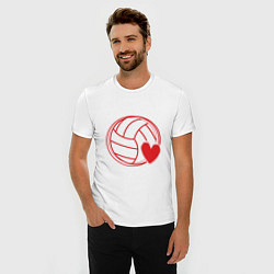 Футболка slim-fit Сердечко Волейбола, цвет: белый — фото 2