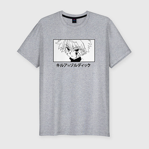 Мужская slim-футболка КИЛЛУА ANIME EYES / Меланж – фото 1