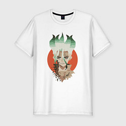 Футболка slim-fit Senkuu art, цвет: белый
