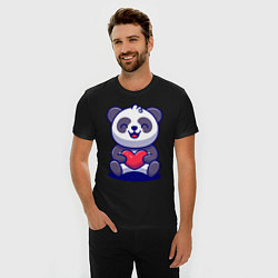Футболка slim-fit Панда с сердцем!, цвет: черный — фото 2