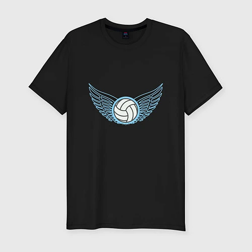 Мужская slim-футболка Volleyball Wings / Черный – фото 1