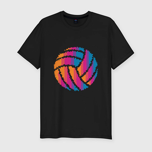 Мужская slim-футболка Ball Volleyball / Черный – фото 1