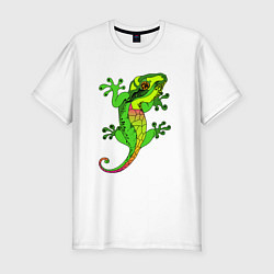 Футболка slim-fit Ящерица Lizard, цвет: белый