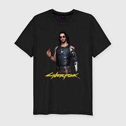 Мужская slim-футболка Cyberpunk2077 Johnny