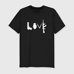 Мужская slim-футболка Banksy LOVE Weapon