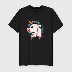 Футболка slim-fit Dead unicorn, цвет: черный