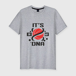 Мужская slim-футболка ДНК - Баскетбол