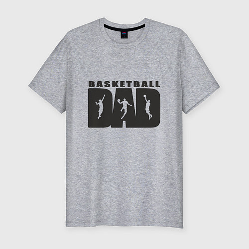 Мужская slim-футболка Dad Basketball / Меланж – фото 1