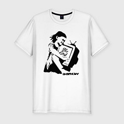 Футболка slim-fit BANKSY БЭНКСИ девочка, цвет: белый