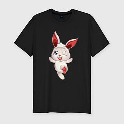 Мужская slim-футболка Шустрый зайчишка