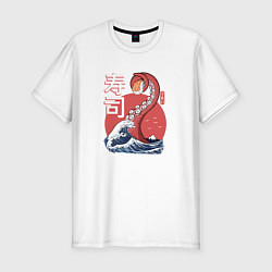 Футболка slim-fit Kraken Kawaii Sushi, цвет: белый