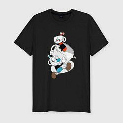 Футболка slim-fit Чашки Cuphead, цвет: черный