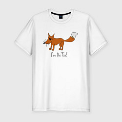 Футболка slim-fit Странно нарисованная лиса, цвет: белый