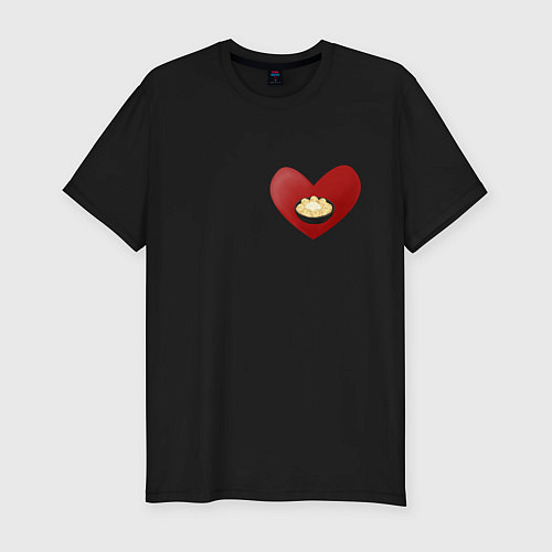 Мужская slim-футболка Пельмени в моем сердце / Черный – фото 1