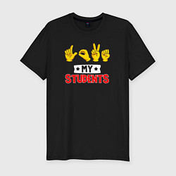 Мужская slim-футболка Люблю своих учеников