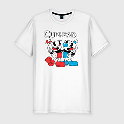 Футболка slim-fit Cuphead Чашечки, цвет: белый