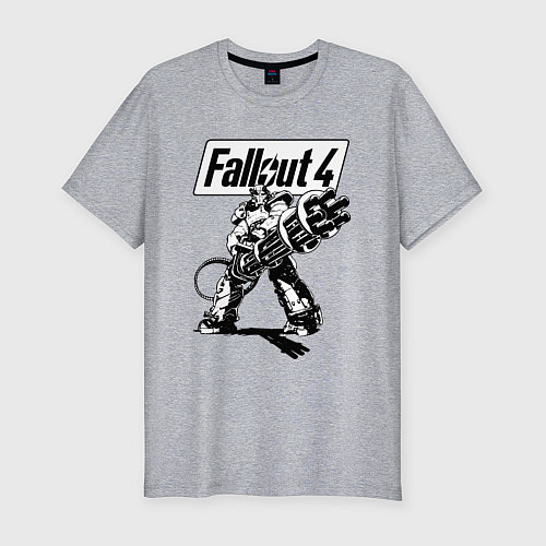Мужская slim-футболка Fallout 4 Hero! / Меланж – фото 1