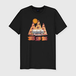 Мужская slim-футболка Горные Походы и Пицца