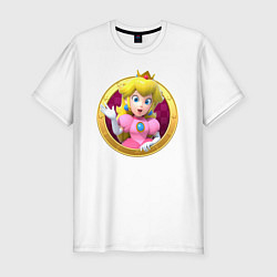 Футболка slim-fit Принцесса Персик Super Mario Video game, цвет: белый