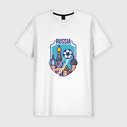 Футболка slim-fit Football - Russia, цвет: белый