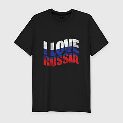 Мужская slim-футболка Love - Russia