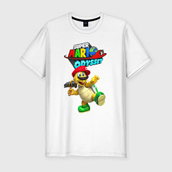 Футболка slim-fit Super Odyssey Hero turtle Koopa Troopa, цвет: белый