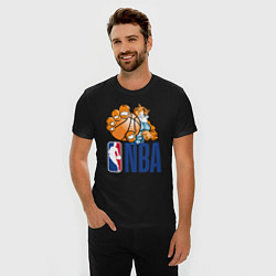 Футболка slim-fit NBA Tiger, цвет: черный — фото 2