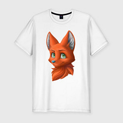 Футболка slim-fit Милая лисичка Cute fox, цвет: белый