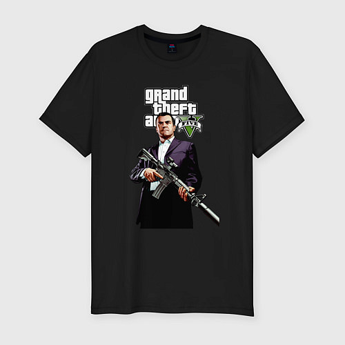 Мужская slim-футболка GTA 5 Mafia / Черный – фото 1