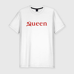 Мужская slim-футболка Queen Серп и Молот Надпись
