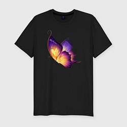 Мужская slim-футболка Красивая бабочка A very beautiful butterfly