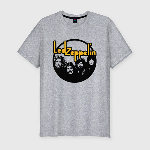 Мужская slim-футболка Led Zeppelin Лед Зеппелин / Меланж – фото 1