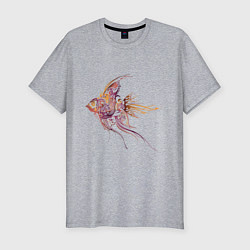 Футболка slim-fit Beautiful fish art, цвет: меланж