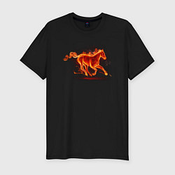 Мужская slim-футболка Fire horse огненная лошадь