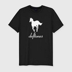 Мужская slim-футболка Deftones лошадь