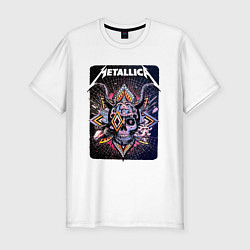 Мужская slim-футболка Metallica Playbill Art skull